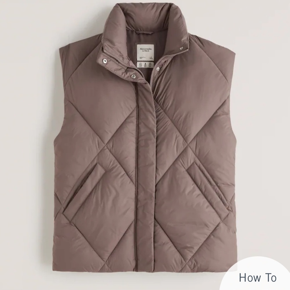 NWT Abercrombie & Fitch A&F Oversized Quilted Vest Small